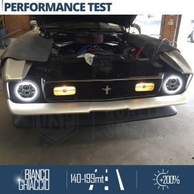 LED HEADLIGHTS for FORD MUSTANG MK2, White Light 6500K Angel Eyes | APPROVED