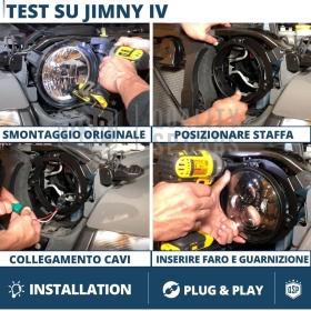 SOPORTES Faros Delanteros LED para Suzuki JIMNY 4 Adaptadores 7'' Professionales | PLUG & PLAY