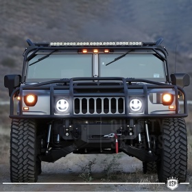 FAROS LED para HUMMER H1 H2, Luz Blanca 6500K Angel Eyes | APROBADO