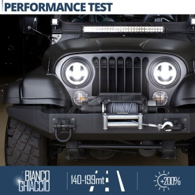 FAROS LED para JEEP CJ, Luz Blanca 6500K Angel Eyes | APROBADO