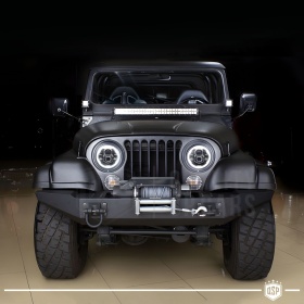 FAROS LED para JEEP CJ, Luz Blanca 6500K Angel Eyes | APROBADO