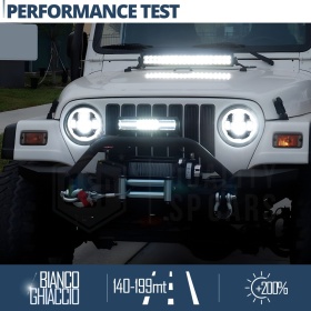 FAROS LED para JEEP WRANGLER TJ, Luz Blanca 6500K Angel Eyes | APROBADO