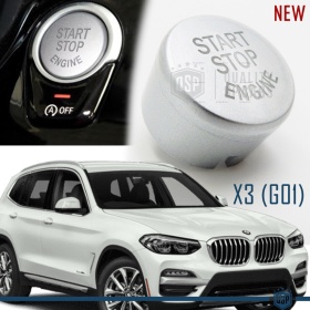 LLAVE BOTÓN DE ENCENDIDO DEL MOTOR GRIS "START STOP ENGINE" EN ABS PARA BMW SERIE X3 ( G01 ) con Bóton OFF, ANTICHUADO NO HUELLAS