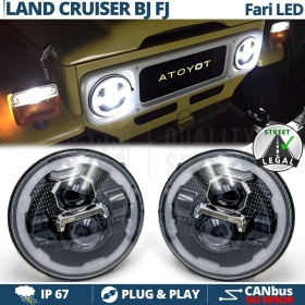 FAROS LED para LAND CRUISER BJ, FJ, Luz Blanca 6500K Angel Eyes | APROBADO