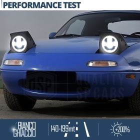 LED HEADLIGHTS for MAZDA MX-5 1 (NA), White Light 6500K Angel Eyes | APPROVED