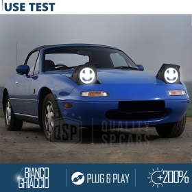 LED HEADLIGHTS for MAZDA MX-5 1 (NA), White Light 6500K Angel Eyes | APPROVED