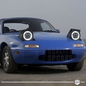 LED HEADLIGHTS for MAZDA MX-5 1 (NA), White Light 6500K Angel Eyes | APPROVED