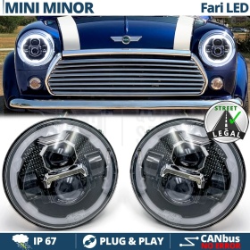 FAROS LED para MINI-MINOR CLASSIC, Luz Blanca 6500K Angel Eyes | APROBADO