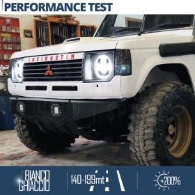 FAROS LED para MITSUBISHI PAJERO MK1, Luz Blanca 6500K Angel Eyes | APROBADO