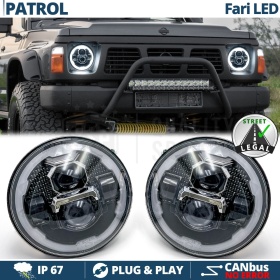 FAROS LED para NISSAN PATROL GR Y60, Luz Blanca 6500K Angel Eyes | APROBADO