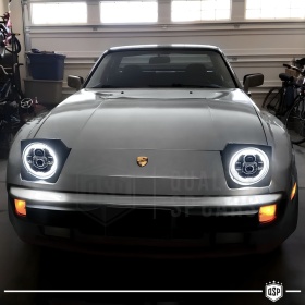FAROS LED para PORSCHE 924-944, Luz Blanca 6500K Angel Eyes | APROBADO