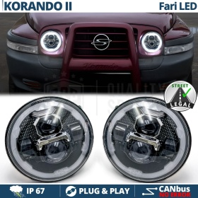 FAROS LED para SSANGYONG KORANDO 2, Luz Blanca 6500K Angel Eyes | APROBADO