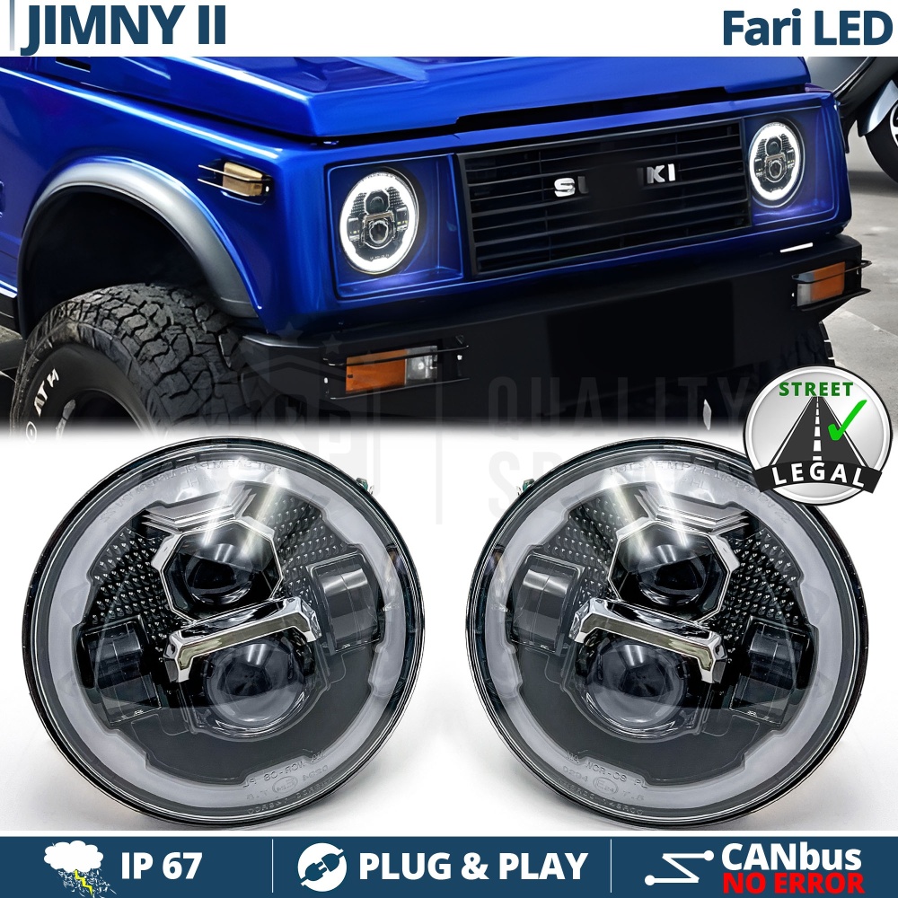 FAROS LED para SUZUKI JIMNY 2, Luz Blanca 6500K Angel Eyes | APROBADO