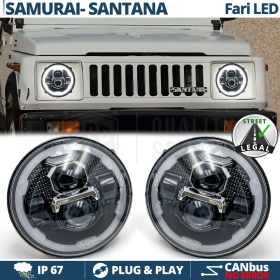 FAROS LED para SUZUKI SAMURAI SJ SANTANA, Luz Blanca 6500K Angel Eyes | APROBADO
