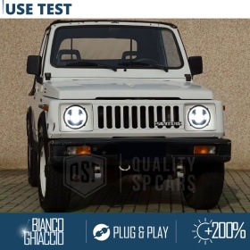 FAROS LED para SUZUKI SAMURAI SJ SANTANA, Luz Blanca 6500K Angel Eyes | APROBADO