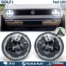 FAROS LED para VOLKSWAGEN GOLF MK1, Luz Blanca 6500K Angel Eyes | APROBADO
