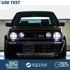 FAROS LED para VOLKSWAGEN GOLF MK2, Luz Blanca 6500K Angel Eyes | APROBADO