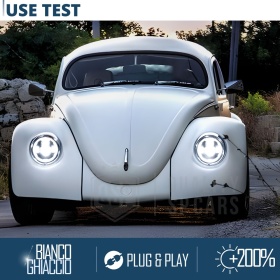 FAROS LED para VW ESCARABAJ, Luz Blanca 6500K Angel Eyes | APROBADO