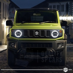 FAROS LED + Soportes para SUZUKI JIMNY 4, Luz Blanca 6500K Angel Eyes | APROBADO