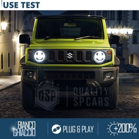 FAROS LED + Soportes para SUZUKI JIMNY 4, Luz Blanca 6500K Angel Eyes | APROBADO
