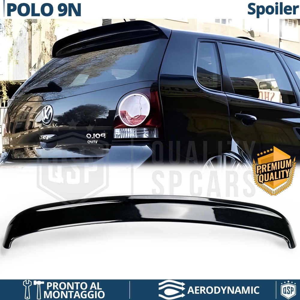 ALERÓN Trasero para VW POLO 4 9N, Spoiler Maletero Aerodinámico NEGRO Brillante en ABS Tuning ALERÓN Trasero para VW POLO 4 9N, Spoiler Maletero Aerodinámico NEGRO Brillante en ABS Tuning
