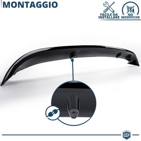 ALERÓN Trasero para VW POLO 4 9N, Spoiler Maletero Aerodinámico NEGRO Brillante en ABS Tuning