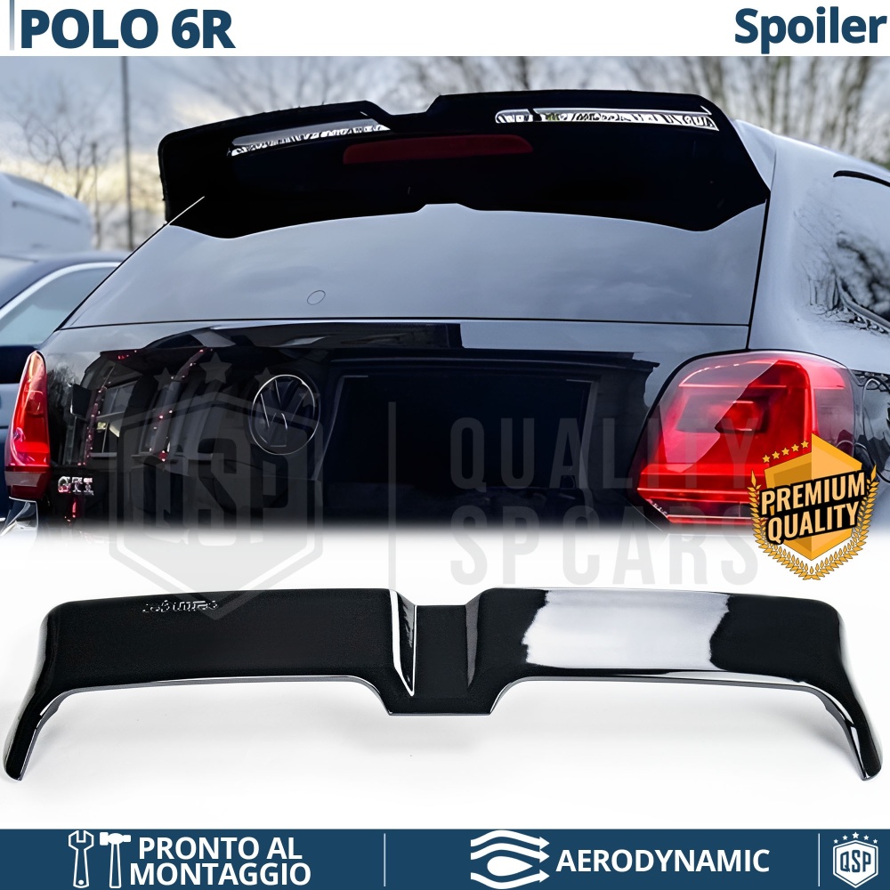 ALERÓN Trasero para VW POLO 5 6R, 6C, Spoiler Maletero Aerodinámico NEGRO Brillante en ABS Tuning ALERÓN Trasero para VW POLO 5 6R, 6C, Spoiler Maletero Aerodinámico NEGRO Brillante en ABS Tuning
