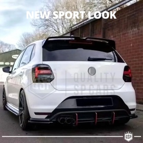 ALERÓN Trasero para VW POLO 5 6R, 6C, Spoiler Maletero Aerodinámico NEGRO Brillante en ABS Tuning