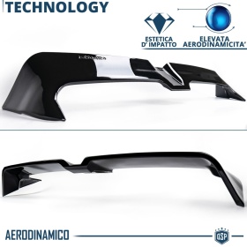 ALERÓN Trasero para VW POLO 5 6R, 6C, Spoiler Maletero Aerodinámico NEGRO Brillante en ABS Tuning