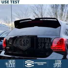 ALERÓN Trasero para VW POLO 5 6R, 6C, Spoiler Maletero Aerodinámico NEGRO Brillante en ABS Tuning