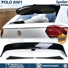 ALERÓN Trasero para VW POLO 6 AW1, Spoiler Maletero Aerodinámico NEGRO Brillante en ABS Tuning