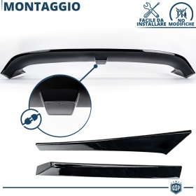 ALERÓN Trasero para VW POLO 6 AW1, Spoiler Maletero Aerodinámico NEGRO Brillante en ABS Tuning