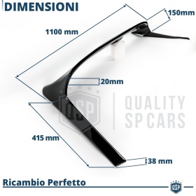 ALERÓN Trasero para VW POLO 6 AW1, Spoiler Maletero Aerodinámico NEGRO Brillante en ABS Tuning