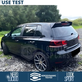 ALERÓN Trasero para VOLKSWAGEN GOLF 6, Spoiler Maletero Aerodinámico NEGRO Brillante en ABS Tuning