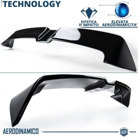 ALERÓN Trasero para VOLKSWAGEN GOLF 6, Spoiler Maletero Aerodinámico NEGRO Brillante en ABS Tuning