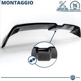 ALERÓN Trasero para VOLKSWAGEN GOLF 6, Spoiler Maletero Aerodinámico NEGRO Brillante en ABS Tuning