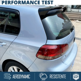 ALERÓN Trasero para VOLKSWAGEN GOLF 6, Spoiler Maletero Aerodinámico NEGRO Brillante en ABS Tuning