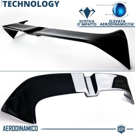 ALERÓN Trasero para VW GOLF 7 12-17, Spoiler Maletero Aerodinámico NEGRO Brillante en ABS Tuning