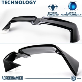 ALERÓN Trasero para VW GOLF 8, Spoiler Maletero Aerodinámico NEGRO Brillante en ABS Tuning