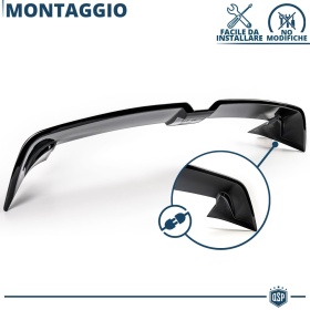 ALERÓN Trasero para VW GOLF 8, Spoiler Maletero Aerodinámico NEGRO Brillante en ABS Tuning