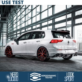 ALERÓN Trasero para VW GOLF 8, Spoiler Maletero Aerodinámico NEGRO Brillante en ABS Tuning