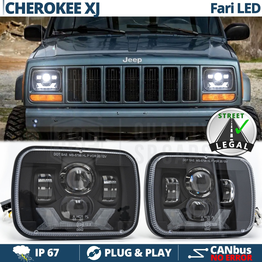 FAROS LED Delanteros para Jeep Cherokee XJ, HOMOLOGADOS, Potente Luz Blanca 6500K | PLUG & PLAY FAROS LED Delanteros para Jeep Cherokee XJ, HOMOLOGADOS, Potente Luz Blanca 6500K | PLUG & PLAY
