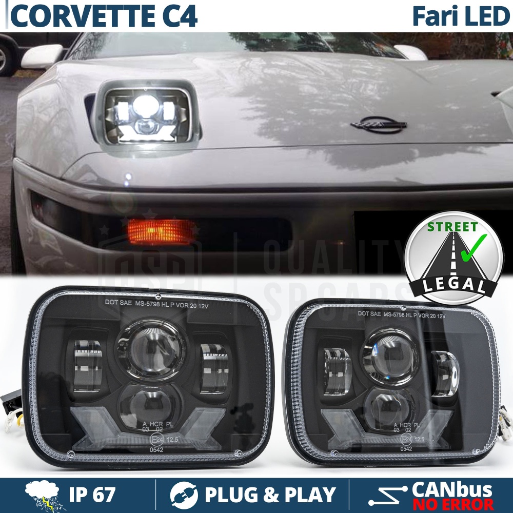 FAROS LED Delanteros para Chevrolet Corvette C4, HOMOLOGADOS, Potente Luz Blanca 6500K | PLUG & PLAY FAROS LED Delanteros para Chevrolet Corvette C4, HOMOLOGADOS, Potente Luz Blanca 6500K | PLUG & PLAY