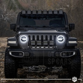 FAROS LED 7'' + Soportes para JEEP WRANGLER JL, APROBADO | Luz Blanca 6500K 12.000 Lumen