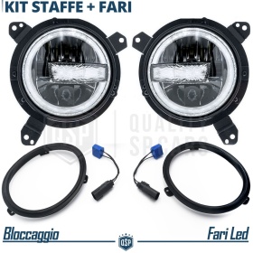FAROS LED 7'' + Soportes para JEEP WRANGLER JL, APROBADO | Luz Blanca 6500K 12.000 Lumen