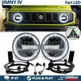 FAROS LED 7'' + Soportes para SUZUKI JIMNY 4, APROBADO | Luz Blanca 6500K 12.000 Lumen