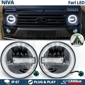 FAROS LED 7'' para LADA NIVA, APROBADO | Luz Blanca 6500K 12.000 Lumen