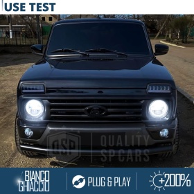 FAROS LED 7'' para LADA NIVA, APROBADO | Luz Blanca 6500K 12.000 Lumen