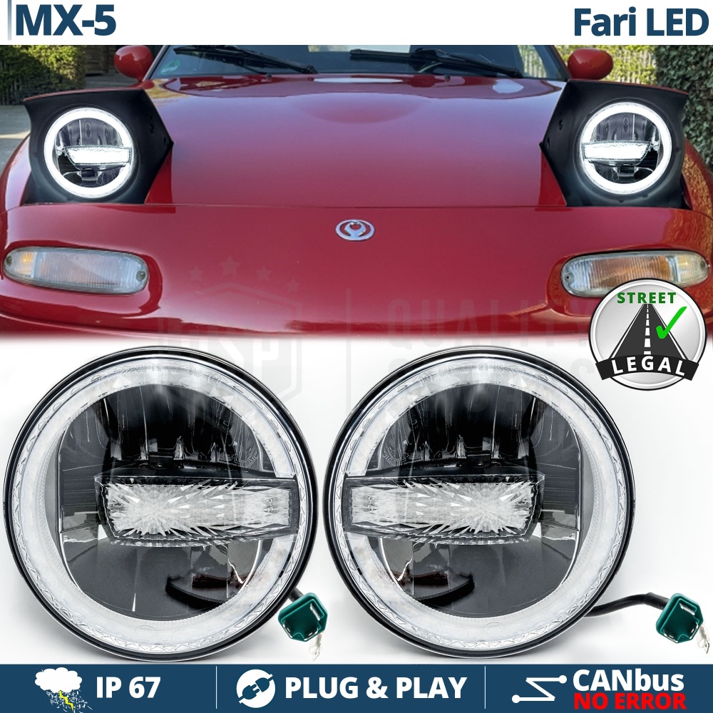 FAROS LED 7'' para MAZDA MX-5 1 (NA), APROBADO | Luz Blanca 6500K 12.000 Lumen