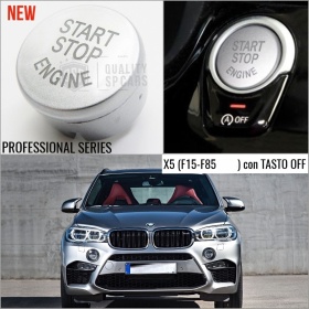 LLAVE BOTÓN DE ENCENDIDO DEL MOTOR GRIS "START STOP ENGINE" EN ABS PARA BMW SERIE X5 ( F15 ) con Bóton OFF, ANTICHUADO NO HUELLAS